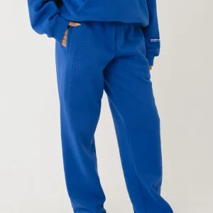 EMBOSSED STRAIGHT LEG SWEATPANTS ROYAL BLUE