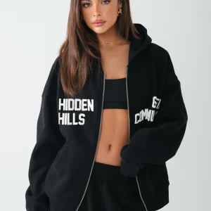 GATED COMMUNITY ZIP HOODIE BLACK